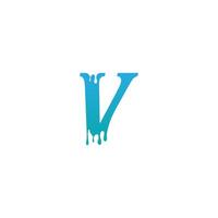 Design-Vorlage für das Symbol Logo des Buchstaben V schmelzen vektor