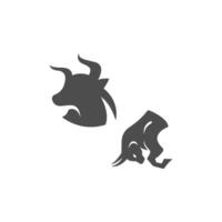 bull icon logotyp, buffelhuvud ikon logotyp design vektor