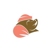 Maulwurf Tier Logo Icon Design Illustration Vektor