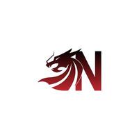 Buchstabe n-Logo-Symbol mit Drachen-Design-Vektor vektor