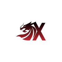 bokstaven x logotyp ikon med drake design vektor