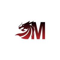 Buchstabe m Logo-Symbol mit Drachen-Design-Vektor vektor