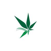 Vektorvorlage für das Design des Cannabisblatt-Logos vektor