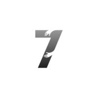 nummer 7 logotyp ikon med hand design symbol mall vektor