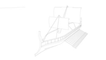 Klassisches Segelboot im Lineart-Stil vektor