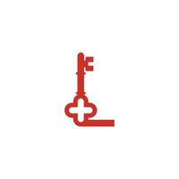 bokstaven l logotyp ikon med nyckelikon design symbol mall vektor