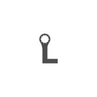 Buchstabe l Logo-Symbol mit Schraubenschlüssel-Design-Vektor vektor