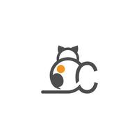katt ikon logotyp med bokstaven c mall design vektor