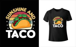 sunshing och taco t-shirt design vektor