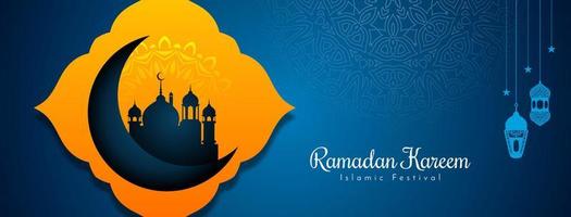 religiöses ramadan kareem islamisches festivalfahnendesign vektor
