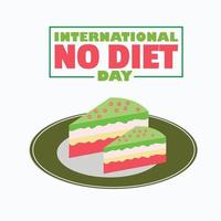 internationella ingen diet dag vektorillustration. bra för internationella dietfria dagar. perfekt för gratulationskort, affischer och banderoller vektor