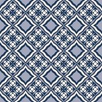 blaue graue Farbe ethnische geometrische Form nahtloser Hintergrund. Neo-klassisches Peranakan-Musterdesign. Verwendung für Stoffe, Textilien, Innendekorationselemente, Polster, Verpackungen. vektor