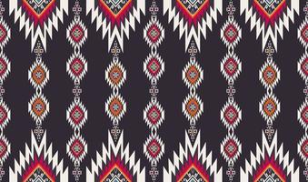 ikat infödda aztec geometrisk form sömlös bakgrund. etniska tribal färgglada röd-gula mönster design. använd för tyg, textil, inredningselement, klädsel, omslag. vektor