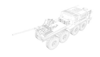 Strichzeichnungen des Zerstörerpanzers vektor