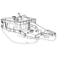 Klassisches Segelboot im Lineart-Stil vektor