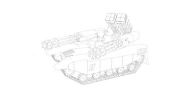 Strichzeichnungen von Militärpanzern vektor