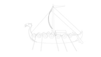 Klassisches Segelboot im Lineart-Stil vektor