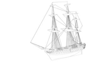 Klassisches Segelboot im Lineart-Stil vektor