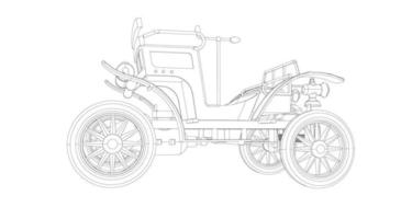 klassisches Autodesign Strichzeichnungen vektor