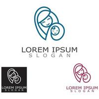 Mutter- und Babypflege-Logo-Design-Konzept-Inspirationsvorlage vektor