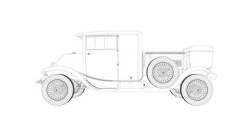 altes Auto Design Strichzeichnungen vektor