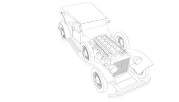 klassisches Autodesign Strichzeichnungen vektor