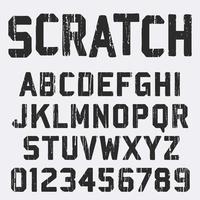 Scratched Alphabet Schriftvorlage vektor