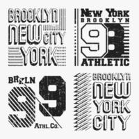 Brooklyn New York Vintage T-Shirt Stempelset vektor