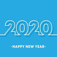 2020 guten Rutsch ins Neue Jahr-Hintergrundschablone. Minimales Liniendesign für Typografie, Druckprodukte, Flyer, Prospektumschläge oder Einladungskarten vektor