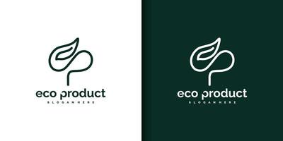 Öko-grünes Shop-Logo mit minimalistischem Design, Logo-Referenz für Unternehmen vektor