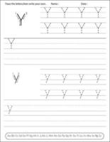 alfabet handstil praxis kalkylblad. alfabetisk aktivitet för förskolebarn och dagis. engelsk aktivitet för barn vektor