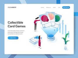 Landingpage-Vorlage für Sammelkartenspiele vektor