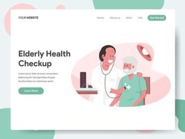 Vorlage für die Landingpage des Elderly Health Checkup vektor