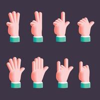 hand gest vektor 3d illustration samling