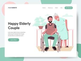 Landingpage-Vorlage von Happy Elderly Couple vektor