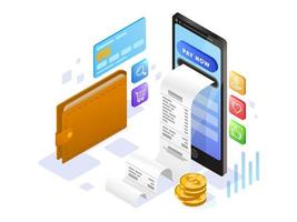 Onlinebetalning med mobiltelefon vektor