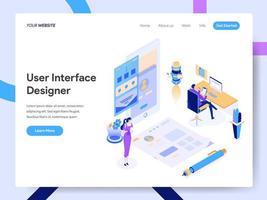 Landningssidesmall för User Interface Designer vektor