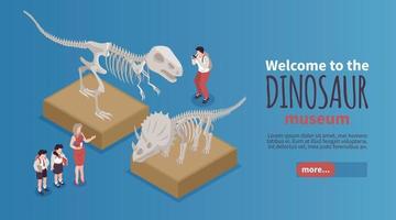 horizontales banner des dinosauriermuseums vektor