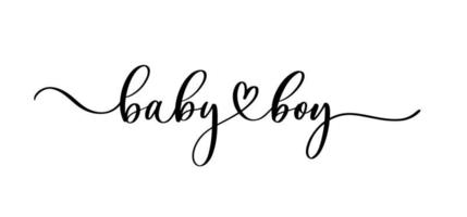 baby boy logo schriftzug zitat. babydusche handgezeichnete moderne bürstenkalligraphiephrase für karte, einladung, druck, plakat, stiker. vektor