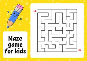 Labyrinthspiel für Kinder. lustiges labyrinth. Arbeitsblatt für Aktivitäten. Puzzle für Kinder. Cartoon-Stil. logisches Rätsel. Farbvektorillustration. vektor