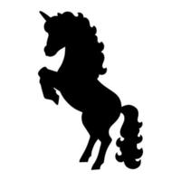 Zauberfee Einhorn. süßes Pferd. schwarze Silhouette. Gestaltungselement. Vektor-Illustration isoliert auf weißem Hintergrund. Vorlage für Bücher, Aufkleber, Poster, Karten, Kleidung. vektor