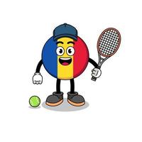 Illustration der rumänischen Flagge als Tennisspieler vektor