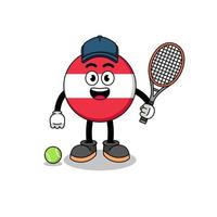 österreich flag illustration als tennisspieler vektor