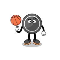 Hockey-Puck-Illustration als Basketballspieler vektor