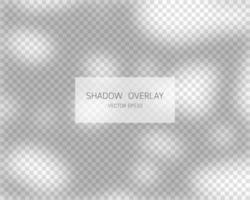 Schattenüberlagerungseffekt. natürliche Schatten lokalisiert auf transparentem Hintergrund. Vektorillustration. vektor