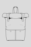 Skizze eines Rucksacks. Rucksack isoliert auf weißem Hintergrund. Vektorillustration eines Skizzenstils. vektor
