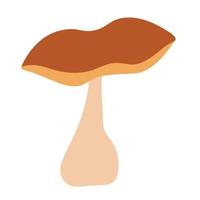 ädel vit svamp på en isolerad bakgrund. läckra svampar. höstpar. design av logotyp, märke eller flygblad. platt illustration. vektor