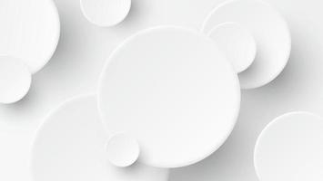 Weißbuchkreise mit Schatten auf weißem Hintergrund. abstrakte vorlage für geschäftspräsentation mit notizräumen. vektor