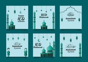 ramadan hintergrund social media posts vorlagensammlung vektor