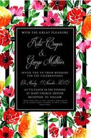 Blommig bröllopinbjudankort för akvarell vektor